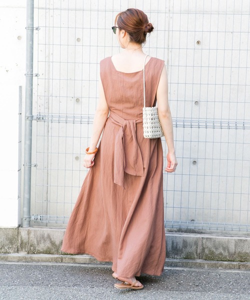URBAN RESEARCH ROSSO（アーバンリサーチロッソ）の「リボンマキシワンピース（ワンピース・レディース・グレー系その他/ミント/ブラウン系その他/ブラック・FREE）」の7枚目の写真