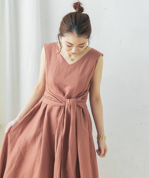 URBAN RESEARCH ROSSO（アーバンリサーチロッソ）の「リボンマキシワンピース（ワンピース・レディース・グレー系その他/ミント/ブラウン系その他/ブラック・FREE）」の8枚目の写真