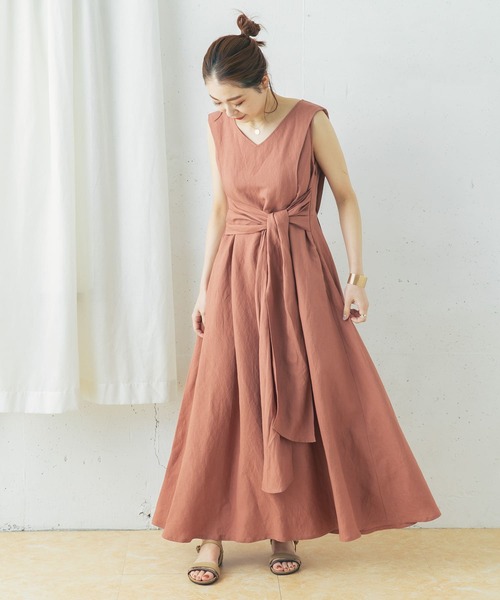 URBAN RESEARCH ROSSO（アーバンリサーチロッソ）の「リボンマキシワンピース（ワンピース・レディース・グレー系その他/ミント/ブラウン系その他/ブラック・FREE）」の10枚目の写真