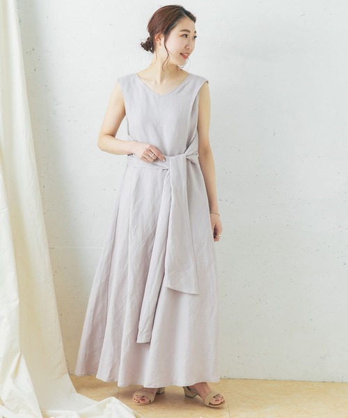 URBAN RESEARCH ROSSO（アーバンリサーチロッソ）の「リボンマキシワンピース（ワンピース・レディース・グレー系その他/ミント/ブラウン系その他/ブラック・FREE）」の14枚目の写真