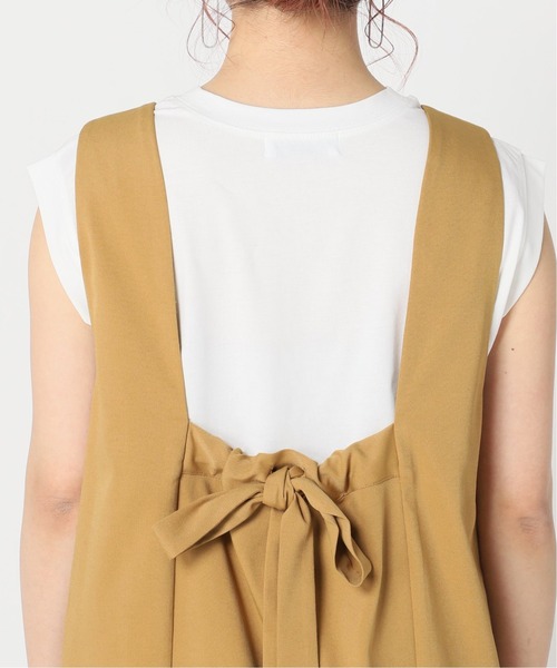 Simplicite(サンプリシテ)の「バックギャザージャンSK◆(ジャンパースカート・レディース・キャメル/ブラック/チャコールグレー・FREE)」の6枚目の写真