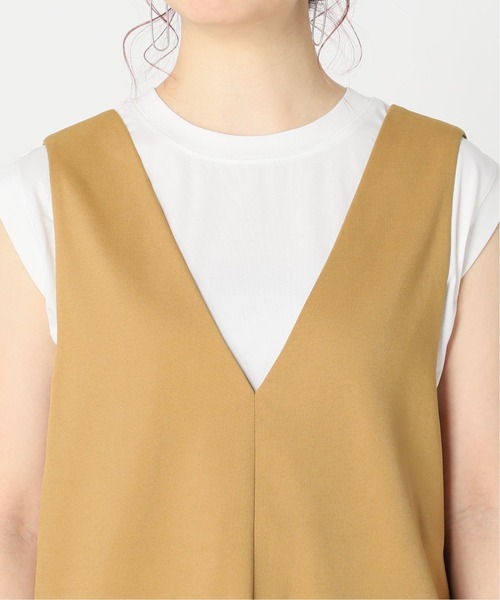 Simplicite(サンプリシテ)の「バックギャザージャンSK◆(ジャンパースカート・レディース・キャメル/ブラック/チャコールグレー・FREE)」の8枚目の写真