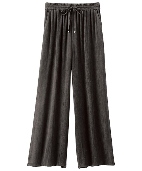 BELLUNA PLUS(ベルーナ)の「楊柳プリーツ素材ゆったりワイドパンツ(その他パンツ・レディース・ブラック/ベージュ/ピンク/グレー系その他・SMALL/MEDIUM/X-LARGE/LARGE)」の5枚目の写真
