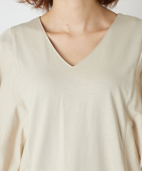 RIVE DROITE（リヴドロワ）の「【WEB限定】ラッフル袖ワンピース（ワンピース・レディース・ブラック/チャコールグレー/ベージュ・FREE）」の6枚目の写真