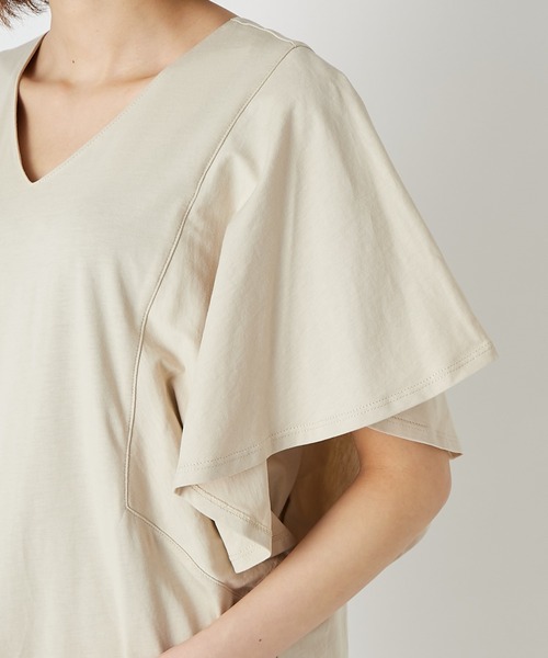 RIVE DROITE（リヴドロワ）の「【WEB限定】ラッフル袖ワンピース（ワンピース・レディース・ブラック/チャコールグレー/ベージュ・FREE）」の7枚目の写真