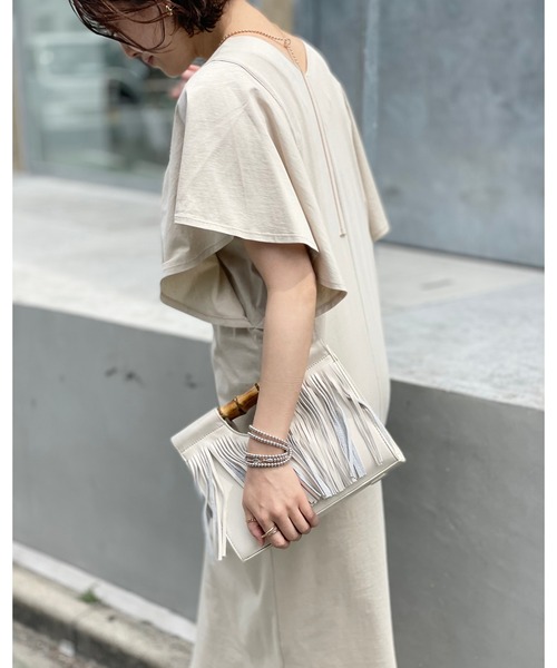 RIVE DROITE（リヴドロワ）の「【WEB限定】ラッフル袖ワンピース（ワンピース・レディース・ブラック/チャコールグレー/ベージュ・FREE）」の19枚目の写真