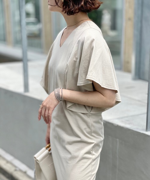 RIVE DROITE（リヴドロワ）の「【WEB限定】ラッフル袖ワンピース（ワンピース・レディース・ブラック/チャコールグレー/ベージュ・FREE）」の18枚目の写真