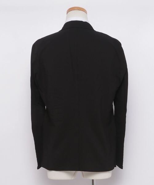 スーパーストレッチジャケットシアサッカーネイビー/ブラック