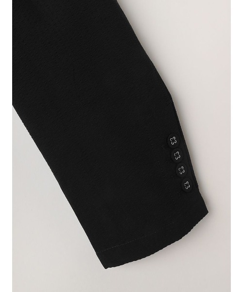 スーパーストレッチジャケットシアサッカーネイビー/ブラック