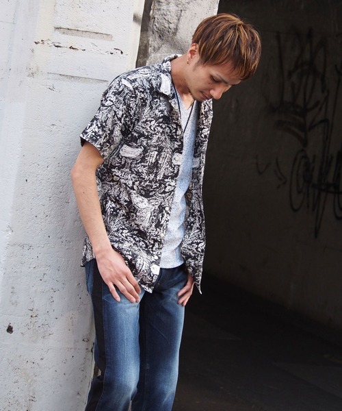 HIDEAWAYS NICOLE（ハイダウェイニコル）の「オープンカラープリントシャツ（シャツ/ブラウス・メンズ・その他5/その他2/その他1/その他3/その他4・LARGE/X-LARGE/MEDIUM）」の2枚目の写真