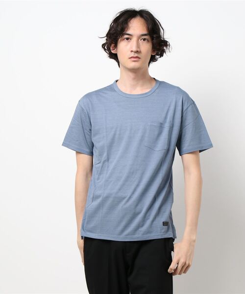 CUSTOM CULTURE（カスタムカルチャー）の「【CUSTOM CULTURE】 コットン鹿の子 Tシャツ（Tシャツ/カットソー・メンズ・オフホワイト/チャコールグレー/ネイビー/サックスブルー/マスタード・2/3）」の4枚目の写真