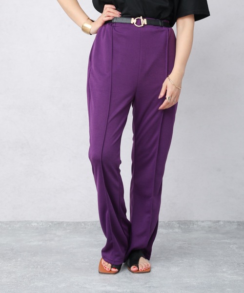 ap retro(アプレトロ)の「カラーストレッチフレアパンツ/スラックスパンツ【ZOZO限定アイテム】(その他パンツ・レディース・ブラック/レッド/ピンク/グリーン/パープル・FREE)」の3枚目の写真