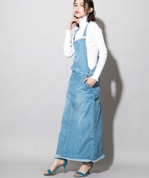 Munich（ミューニック）の「Munich（ミューニック）7.5oz ドライタッチブリーチデニム　ジャンパーマキシスカート /MN212N06（サロペット/オーバーオール）」