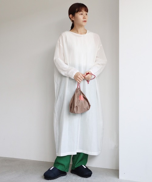 nitca（ニトカ）の「C/Lタイプライター巾着バック（エコバッグ/サブバッグ・レディース・ブラウン/オレンジ/ホワイト・FREE）」の13枚目の写真