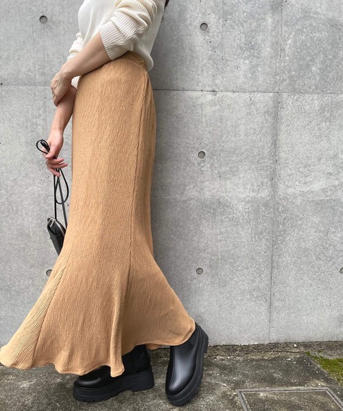 ＪＵＧＬＡＮＳ（ユグランス）の「☆ プリーツ加工カット マーメイドSK（スカート・レディース・ブラック/ベージュ/ブラウン/オレンジ・FREE）」の13枚目の写真