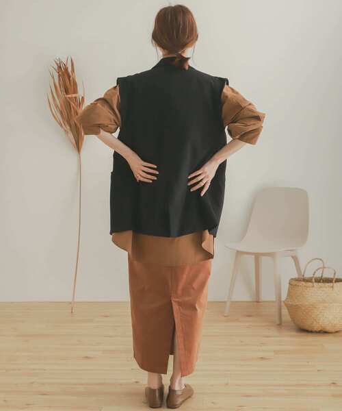 SENSE OF PLACE by URBAN RESEARCH（センスオブプレイスバイアーバンリサーチ）の「ダブルテーラードジレ（テーラードジャケット・レディース・ブラック/キャメル・ONE）」の14枚目の写真