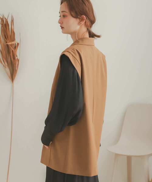 SENSE OF PLACE by URBAN RESEARCH（センスオブプレイスバイアーバンリサーチ）の「ダブルテーラードジレ（テーラードジャケット・レディース・ブラック/キャメル・ONE）」の19枚目の写真