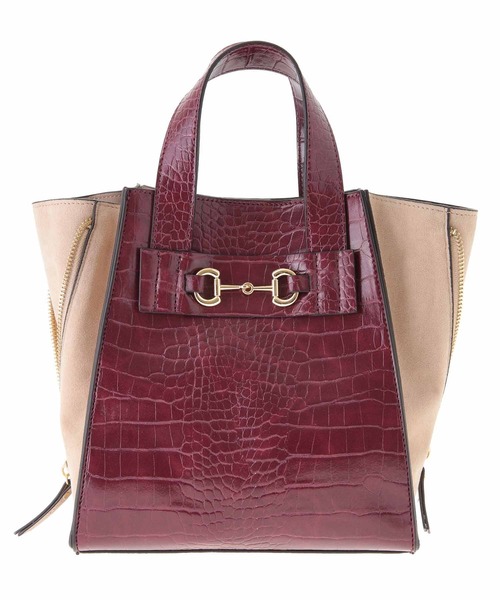 31 Sons de mode(トランテアン ソン ドゥ モード)の「クロコ×スエード配色バッグ(ショルダーバッグ・レディース・クリーム/ボルドー/ピンク・FREE)」の14枚目の写真
