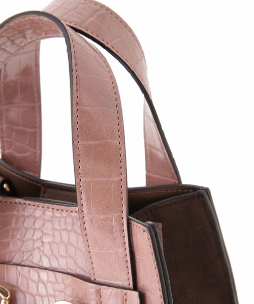 31 Sons de mode(トランテアン ソン ドゥ モード)の「クロコ×スエード配色バッグ(ショルダーバッグ・レディース・クリーム/ボルドー/ピンク・FREE)」の16枚目の写真