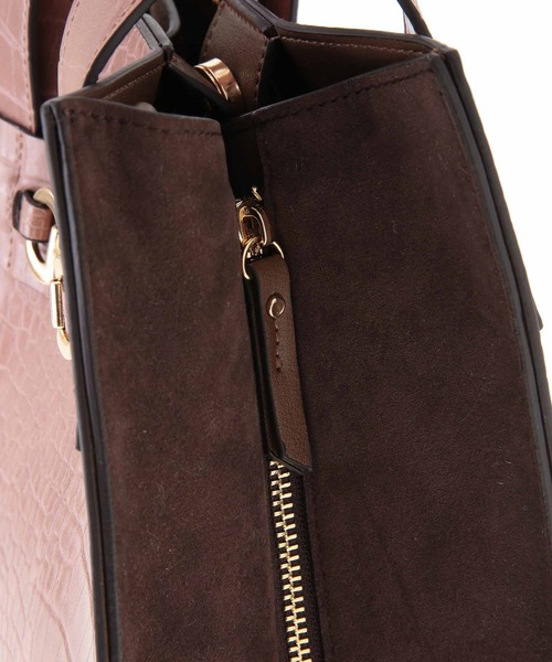 31 Sons de mode(トランテアン ソン ドゥ モード)の「クロコ×スエード配色バッグ(ショルダーバッグ・レディース・クリーム/ボルドー/ピンク・FREE)」の18枚目の写真