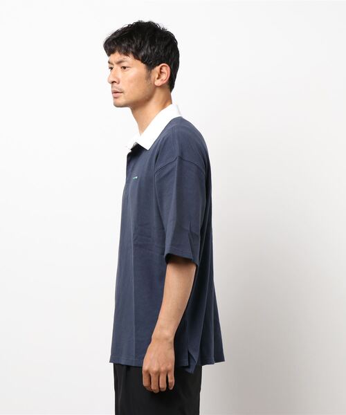 ikka（イッカ）の「ビッグシルエットラガーシャツ（ポロシャツ・メンズ・ベージュ/ネイビー/グリーン・M/L）」の4枚目の写真