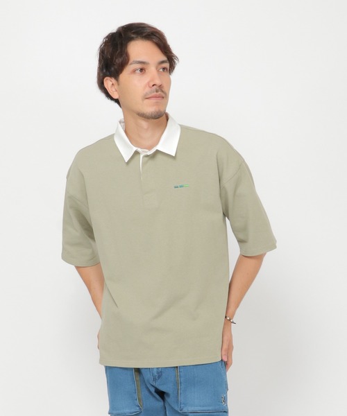 ikka（イッカ）の「ビッグシルエットラガーシャツ（ポロシャツ・メンズ・ベージュ/ネイビー/グリーン・M/L）」の3枚目の写真