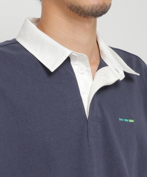 ikka（イッカ）の「ビッグシルエットラガーシャツ（ポロシャツ・メンズ・ベージュ/ネイビー/グリーン・M/L）」の12枚目の写真