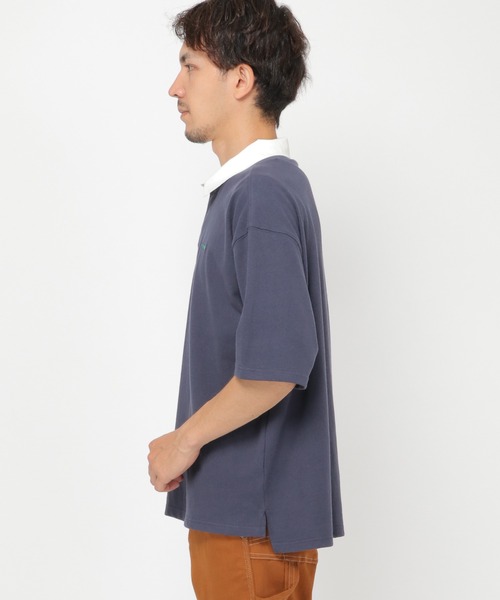 ikka（イッカ）の「ビッグシルエットラガーシャツ（ポロシャツ・メンズ・ベージュ/ネイビー/グリーン・M/L）」の6枚目の写真