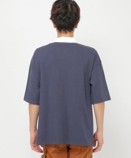 ikka（イッカ）の「ビッグシルエットラガーシャツ（ポロシャツ・メンズ・ベージュ/ネイビー/グリーン・M/L）」の7枚目の写真