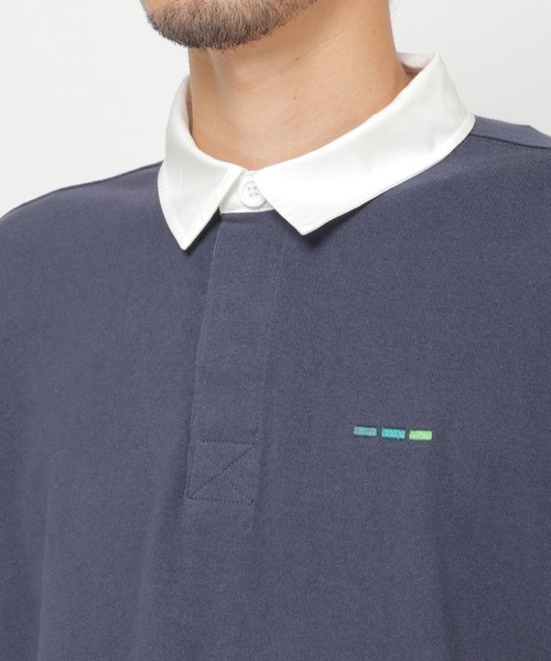 ikka（イッカ）の「ビッグシルエットラガーシャツ（ポロシャツ・メンズ・ベージュ/ネイビー/グリーン・M/L）」の11枚目の写真