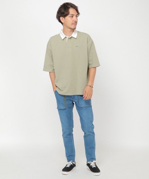 ikka（イッカ）の「ビッグシルエットラガーシャツ（ポロシャツ・メンズ・ベージュ/ネイビー/グリーン・M/L）」の16枚目の写真