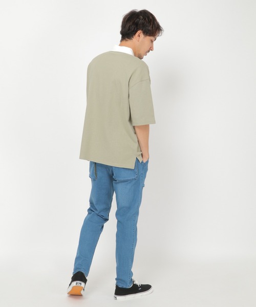 ikka（イッカ）の「ビッグシルエットラガーシャツ（ポロシャツ・メンズ・ベージュ/ネイビー/グリーン・M/L）」の17枚目の写真