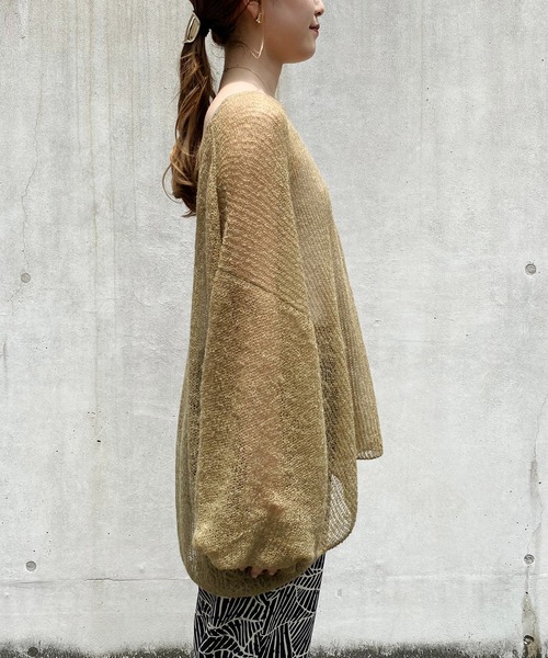 CAPRICIEUX LE'MAGE(カプリシューレマージュ)の「モヘヤ透かしプルオーバー(ニット/セーター・レディース・グレー/ベージュ/グリーン/ブルー/ピンク・FREE)」の17枚目の写真