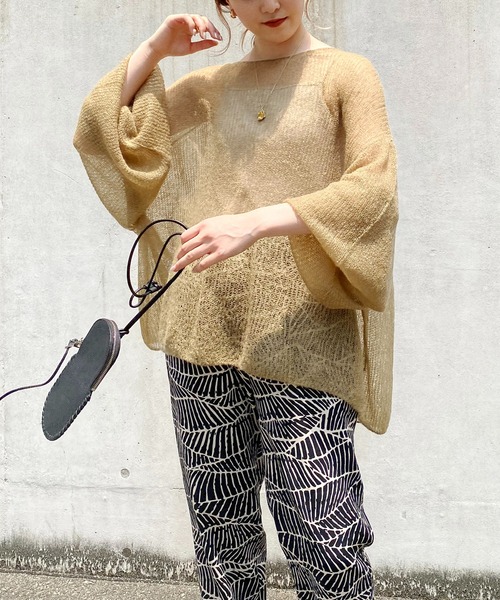 CAPRICIEUX LE'MAGE(カプリシューレマージュ)の「モヘヤ透かしプルオーバー(ニット/セーター・レディース・グレー/ベージュ/グリーン/ブルー/ピンク・FREE)」の18枚目の写真