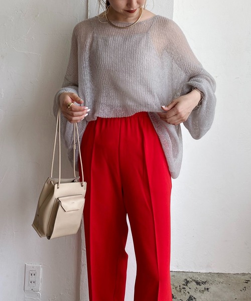 CAPRICIEUX LE'MAGE(カプリシューレマージュ)の「モヘヤ透かしプルオーバー(ニット/セーター・レディース・グレー/ベージュ/グリーン/ブルー/ピンク・FREE)」の8枚目の写真