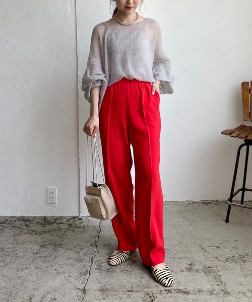 CAPRICIEUX LE'MAGE(カプリシューレマージュ)の「モヘヤ透かしプルオーバー(ニット/セーター・レディース・グレー/ベージュ/グリーン/ブルー/ピンク・FREE)」の9枚目の写真