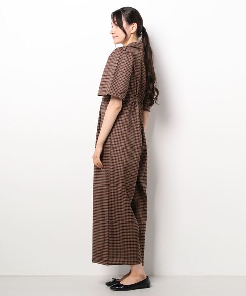 Bab（バブ）の「【WEB限定】チェックオールインワン（つなぎ/オールインワン・レディース・ベージュ/ブラウン・38）」の9枚目の写真