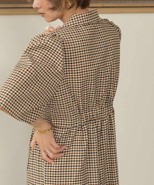 Bab（バブ）の「【WEB限定】チェックオールインワン（つなぎ/オールインワン・レディース・ベージュ/ブラウン・38）」の14枚目の写真