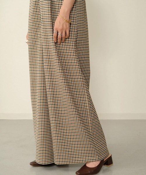 Bab（バブ）の「【WEB限定】チェックオールインワン（つなぎ/オールインワン・レディース・ベージュ/ブラウン・38）」の12枚目の写真