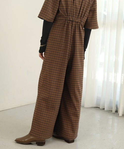 Bab（バブ）の「【WEB限定】チェックオールインワン（つなぎ/オールインワン・レディース・ベージュ/ブラウン・38）」の19枚目の写真