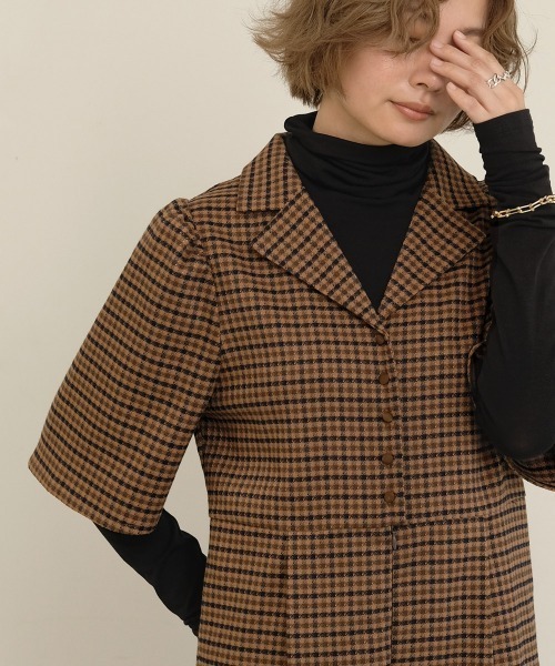 Bab（バブ）の「【WEB限定】チェックオールインワン（つなぎ/オールインワン・レディース・ベージュ/ブラウン・38）」の13枚目の写真