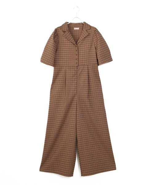 Bab（バブ）の「【WEB限定】チェックオールインワン（つなぎ/オールインワン・レディース・ベージュ/ブラウン・38）」の18枚目の写真
