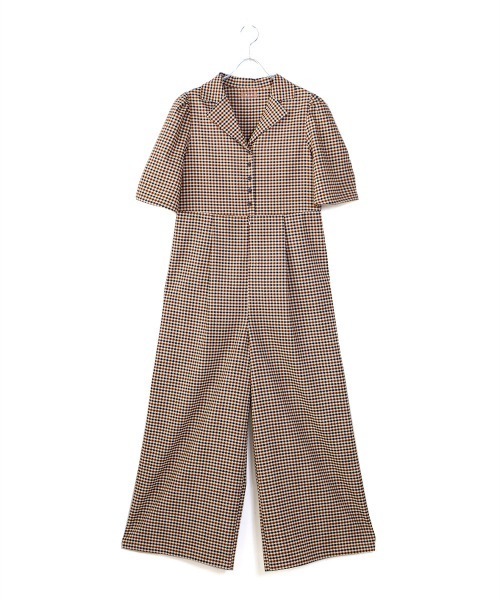 Bab（バブ）の「【WEB限定】チェックオールインワン（つなぎ/オールインワン・レディース・ベージュ/ブラウン・38）」の22枚目の写真