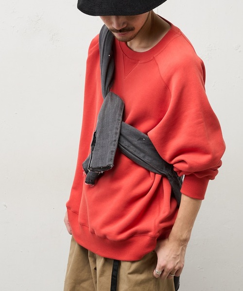 CIAOPANIC TYPY(チャオパニックティピー)の「【OSORO】スウェードライク裏毛プルオーバー(スウェット・メンズ・ホワイト系その他/チャコールグレー/ライトグレー/グリーン/レッド/オレンジ・S/M/L/XL)」の5枚目の写真