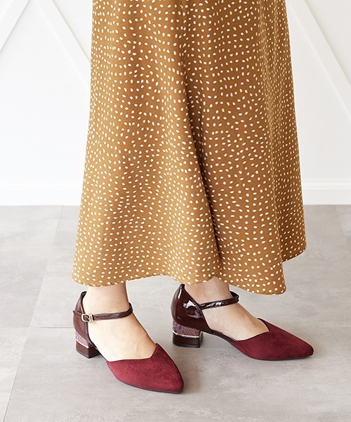 JELLY BEANS(ジェリービーンズ)の「コンビヒールセパレートパンプス<ふわさら>(204-42713)JELLY BEANS(ジェリービーンズ)(パンプス・レディース・ブラック/ワイン/グレイッシュベージュ・23/24/22.5/24.5/23.5)」の14枚目の写真