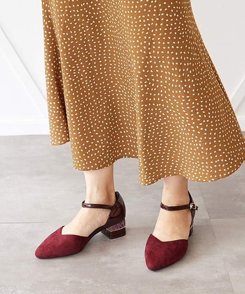 JELLY BEANS(ジェリービーンズ)の「コンビヒールセパレートパンプス<ふわさら>(204-42713)JELLY BEANS(ジェリービーンズ)(パンプス・レディース・ブラック/ワイン/グレイッシュベージュ・23/24/22.5/24.5/23.5)」の18枚目の写真