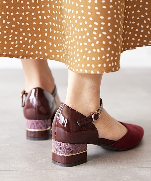 JELLY BEANS(ジェリービーンズ)の「コンビヒールセパレートパンプス<ふわさら>(204-42713)JELLY BEANS(ジェリービーンズ)(パンプス・レディース・ブラック/ワイン/グレイッシュベージュ・23/24/22.5/24.5/23.5)」の19枚目の写真