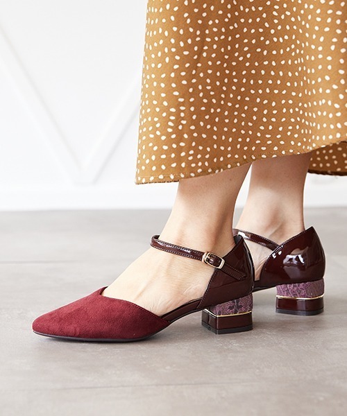 JELLY BEANS(ジェリービーンズ)の「コンビヒールセパレートパンプス<ふわさら>(204-42713)JELLY BEANS(ジェリービーンズ)(パンプス・レディース・ブラック/ワイン/グレイッシュベージュ・23/24/22.5/24.5/23.5)」の21枚目の写真