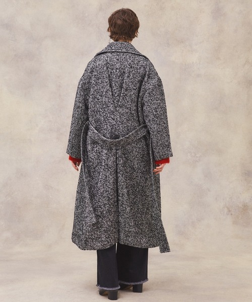 PUBLIC TOKYO（パブリックトウキョウ）の「ヘリンボーンオーバーチェスターコート（チェスターコート・レディース・ブラック/ブラウン・FREE）」の5枚目の写真