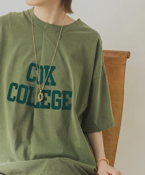 R JUBILEE（アールジュビリー）の「R JUBILEE　Tuck Printed T-shirts（Tシャツ/カットソー・レディース・チャコールグレー/カーキ・MEDIUM）」の2枚目の写真